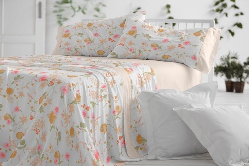 JUEGO DE SABANAS TELA 140 MELOCOTON BURRITO BLANCO