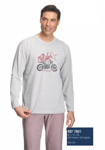 PIJAMA HOMBRE ENTRETIEMPO 7801 GRIS ASMAN