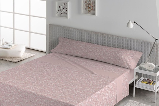 JUEGO DE SABANAS TELA ANDIA ROSA PALO KARAMELO