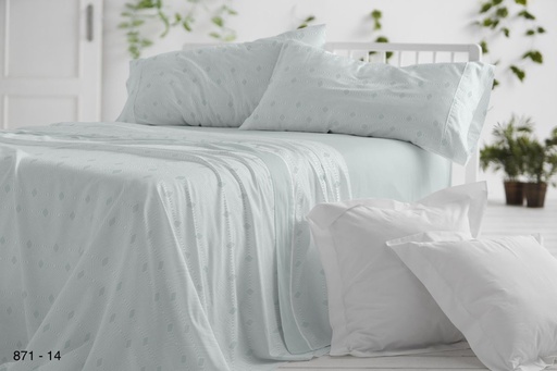JUEGO DE SABANAS TELA DORVEL 871 TURQUESA BURRITO BLANCO