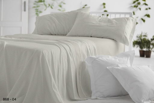 JUEGO DE SABANAS TELA DORVEL 868 LAUREL BURRITO BLANCO
