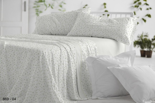 JUEGO DE SABANAS TELA DORVEL 869 VERDE BURRITO BLANCO
