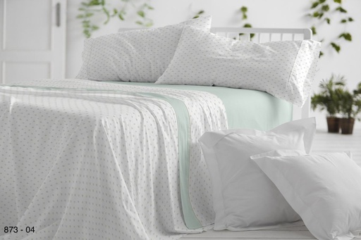 JUEGO DE SABANAS TELA DORVEL 873 VERDE BURRITO BLANCO