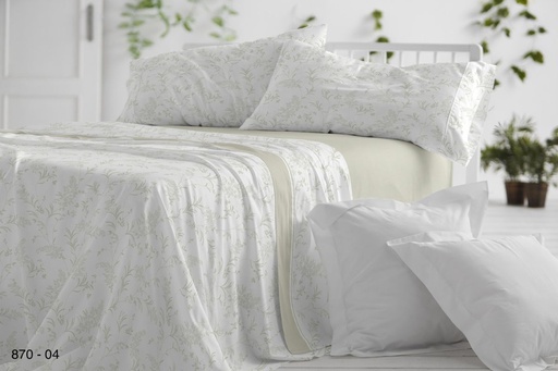 JUEGO DE SABANAS TELA DORVEL 870 VERDE BURRITO BLANCO