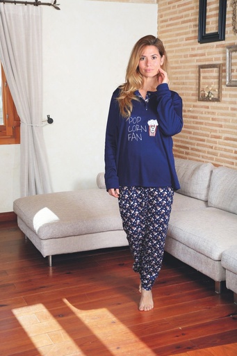 PIJAMA MUJER ALGODON AMELIA 42142 BLANCA HERMANDEZ