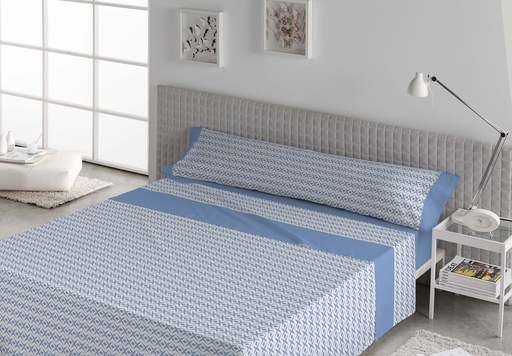 JUEGO DE SABANAS TELA SASHI AZUL KARAMELO