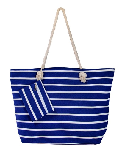 [04592RAYASMARINO] BOLSO ESTAMPADO DE PLAYA 40X60CM 04592 RAYAS MARINO SUN&amp;SURF