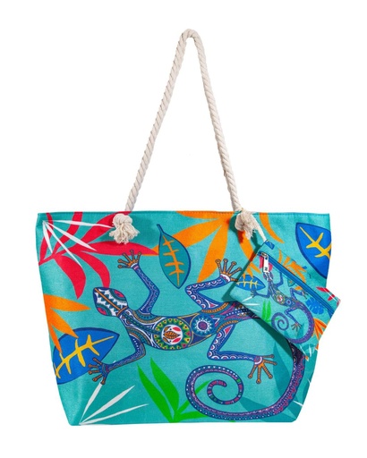 [06544LAGARTIJA] BOLSO ESTAMPADO DE PLAYA 40X60CM 06544 LAGARTIJA SUN&amp;SURF