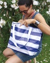 BOLSO PLAYA IMPERMEABLE DE RAYAS 05810 53X36X16CM MARINO SUN&SURF