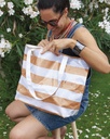 BOLSO PLAYA IMPERMEABLE DE RAYAS 05810 53X36X16CM NARANJA SUN&SURF