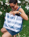 BOLSO PLAYA IMPERMEABLE DE RAYAS 05810 53X36X16CM AZUL SUN&SURF