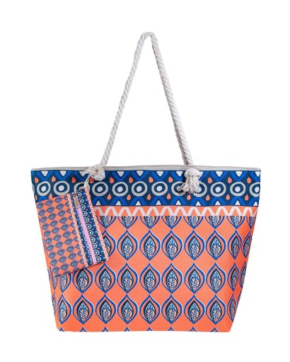 [06545PLUMAS] BOLSO ESTAMPADO DE PLAYA 40X60CM 06545 PLUMAS SUN&amp;SURF