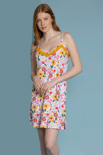 CAMISOLA TIRANTES GOLD FLOWERS 61351 MOSTAZA ADMAS