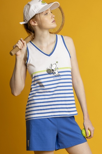 PIJAMA SIN MANGAS TENNIS CLUB 63442 AZUL PEANUTS