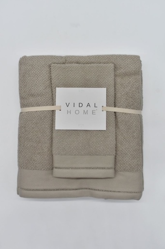 [PONTOABERTO-TAUPE] JUEGO DE TOALLAS 3PZ PONTO ABERTO TAUPE VIDAL HOME