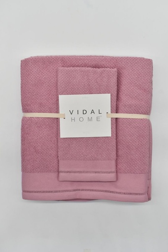 [PONTOABERTO-ROSA] JUEGO DE TOALLAS 3PZ PONTO ABERTO ROSA VIDAL HOME