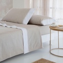 JUEGO DE SABANAS 100% ALGODÓN LETI BEIGE FUN&DECO