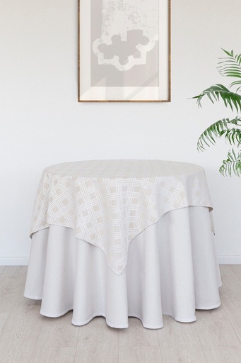 SET FALDA MESA CAMILLA JACQUARD + MANTEL 4049 UTOPIA NATURAL C/06 PIELSA