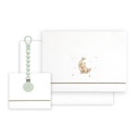 TRIPTICO CUNA ESTAMPADO OSO LUNA ESTRELLAS + CHUPETERO BLANCO-VERDE INTERBABY