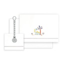TRIPTICO CUNA ESTAMPADO DINOSAURIO PALMERA + CHUPETERO BLANCO-GRIS INTERBABY