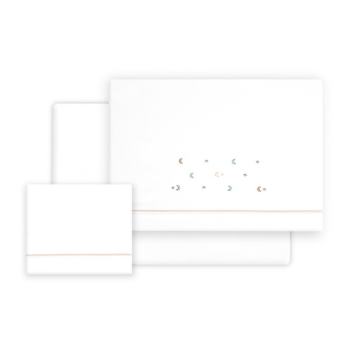 [04335-12] TRIPTICO MINICUNA ESTRELLA LUNA MULTICOLOR BLANCO-ROSA INTERBABY