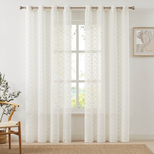 [VD-5374-CRUDO] VISILLO JACQUARD TRAMAS CON OLLAOS VD-5374 CRUDO 140X265 CAMALTEX