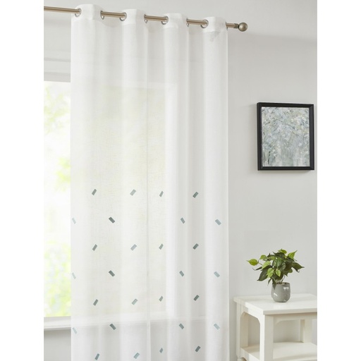 [VCL-005-TURQUESA] VISILLO RÚSTICO BORDADO TIRAS CON OLLAOS VCL-005 TURQUESA 140X265 CAMALTEX