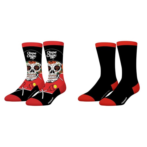 PACK 2 CALCETINES HOMBRE ALGODÓN CHUPA CHUPS 200N UNI FUSCHIA+UNI BLACK FREEGUN
