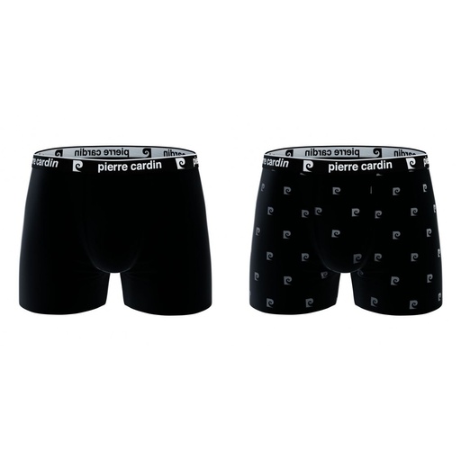 PACK 2 BOXER HOMBRE ALGODÓN BCX2 BLACK+LOGO BLACK PIERRE CARDIN