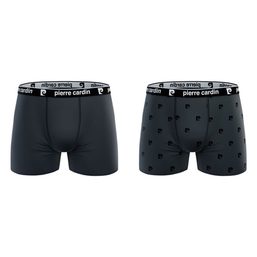PACK 2 BOXER HOMBRE ALGODÓN BCX2 DARK GREY+DG LOGO PIERRE CARDIN