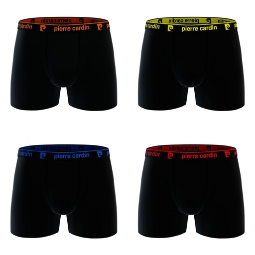PACK 4 BOXER HOMBRE ALGODÓN CLA/4 BLACK+COLOR BELT PIERRE CARDIN