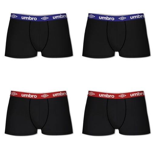 PACK 4 BOXER HOMBRE ALGODÓN GLD NEGRO UMBRO