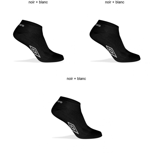 PACK 3 CALCETINES CORTOS HOMBRE UMSM0290 NEGRO UMBRO