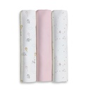 PACK 3 GASAS 80X80 ELEFANTES ESTRELLAS ROSA INTERBABY