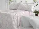 JUEGO DE SABANAS TELA DORVEL 867 ROSA BURRITO BLANCO 