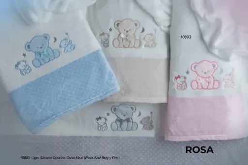 JUEGO DE SABANAS DORALINA 10893 CUNA ROSA GAMBERRITOS