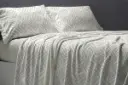 JUEGO SABANAS CORALINA 996 VERDE BURRITO BLANCO