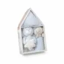 SET 3 PCS CASITA(PELUCHE+MANTA+DOU DOU) AZUL INTERBABY
