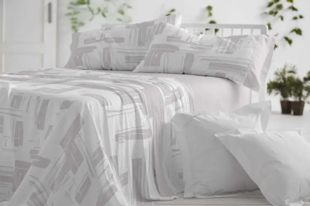 JUEGO DE SABANAS TELA 142 GRIS BURRITO BLANCO