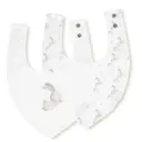 PACK 2 BABEROS BANDANA 343 20X30 CONEJITO ESTRELLA BCO/GRIS INTERBABY