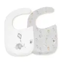 PACK 2 BABEROS 342 20X30 ELEFANTE COMETA BCO/GRIS INTERBABY