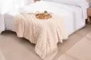 PLAID AMBER CREMA 130X160 KARAMELO