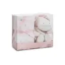SET PELUCHE CROCHET JIRAFA+MANTA ESTRELLA ROSA INTERBABY