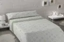JUEGO SABANAS CORALINA NALIA VERDE KARAMELO