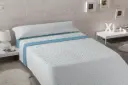 JUEGO SABANAS CORALINA EVANIA AZUL KARAMELO
