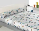 JUEGO SABANAS CORALINA SPACE GRIS KARAMELO