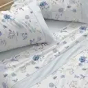 JUEGO DE SABANAS TELA 144 AZUL BURRITO BLANCO 