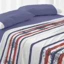 JUEGO DE SABANAS TELA 147 AZUL BURRITO BLANCO