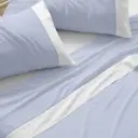 JUEGO DE SABANAS TELA 238 AZUL BURRITO BLANCO