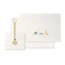 TRIPTICO CUNA TELA SAVANNA BORDADO + BROCHE BEIG INTERBABY